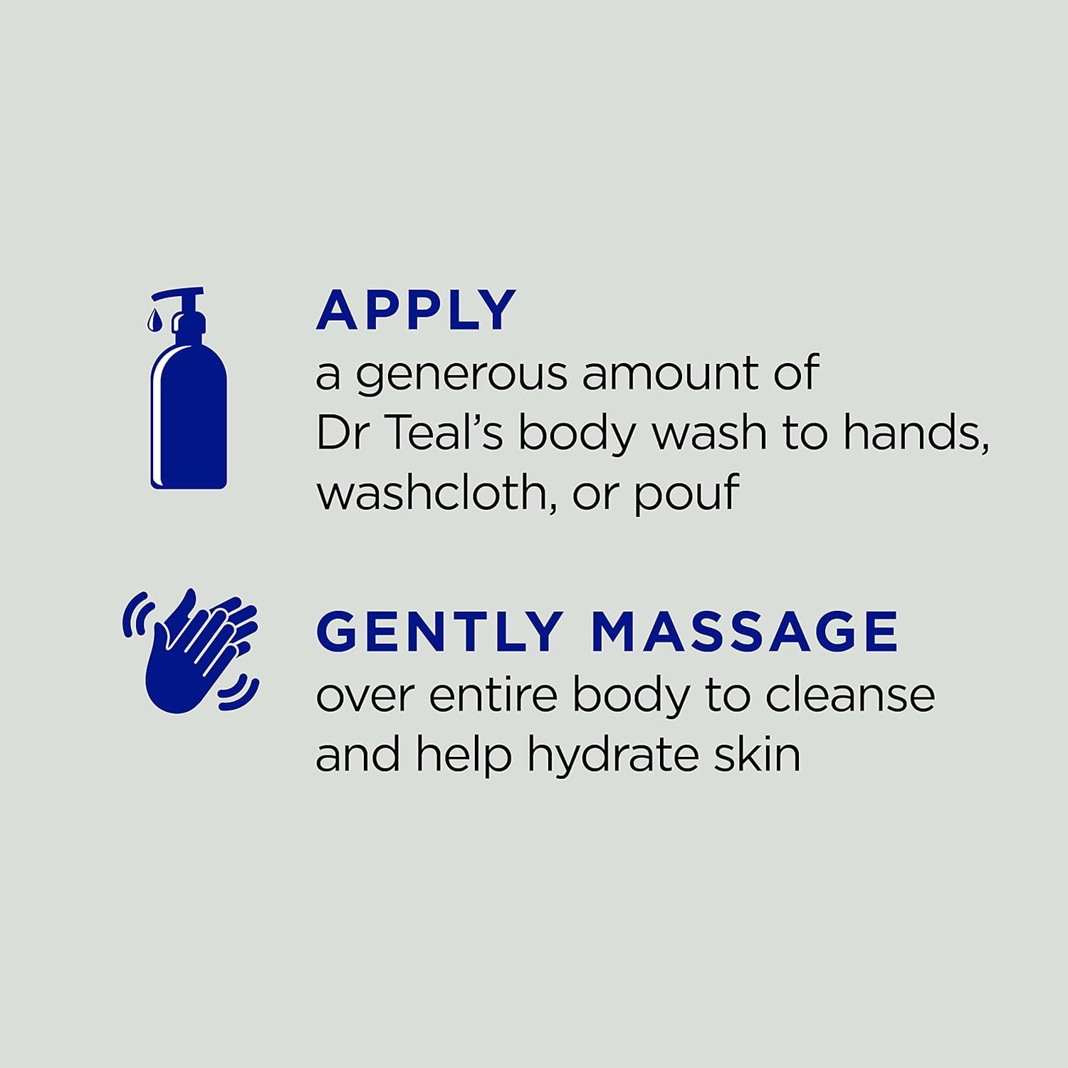 imageDr Teals Body Wash with Pure Epsom Salt Cannabis Sativa Hemp Seed Oil 24 fl oz Pack of 4