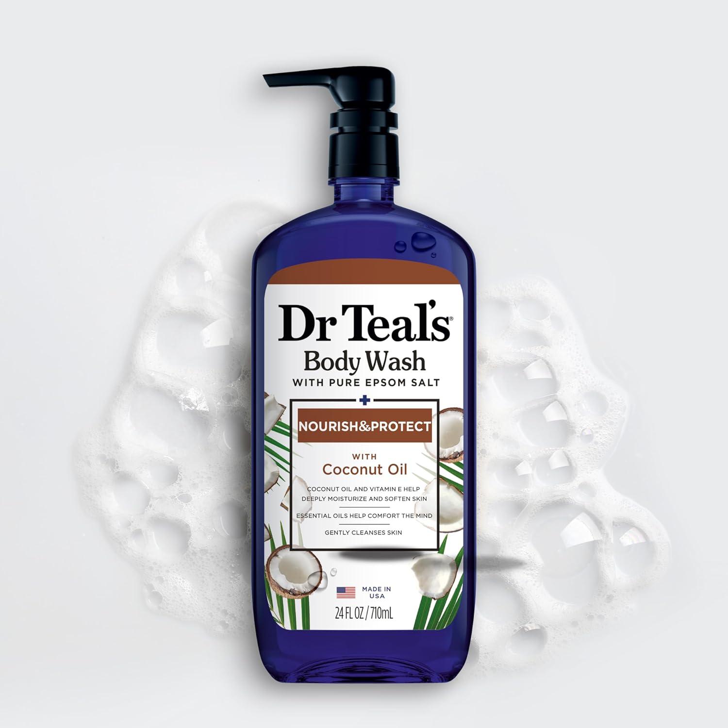 imageDr Teals Body Wash with Pure Epsom Salt with Coconut Oil 24 fl oz Pack of 4