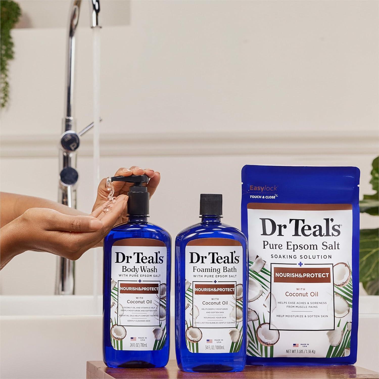 imageDr Teals Body Wash with Pure Epsom Salt with Coconut Oil 24 fl oz Pack of 4