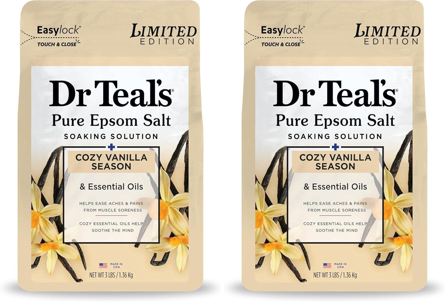 imageDr Teals Epsom Salt Magnesium Soak Limited Edition Fresh Spring Rain 3lbsVanilla