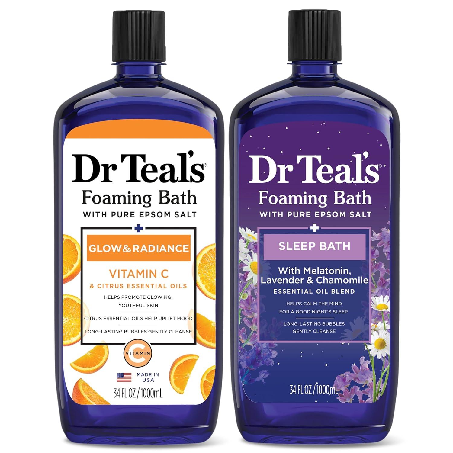 imageDr Teals Foaming Bath with Pure Epsom Salt Lavender ampamp Eucalyptus 34 fl oz Pack of 234 Fl Oz Pack of 2