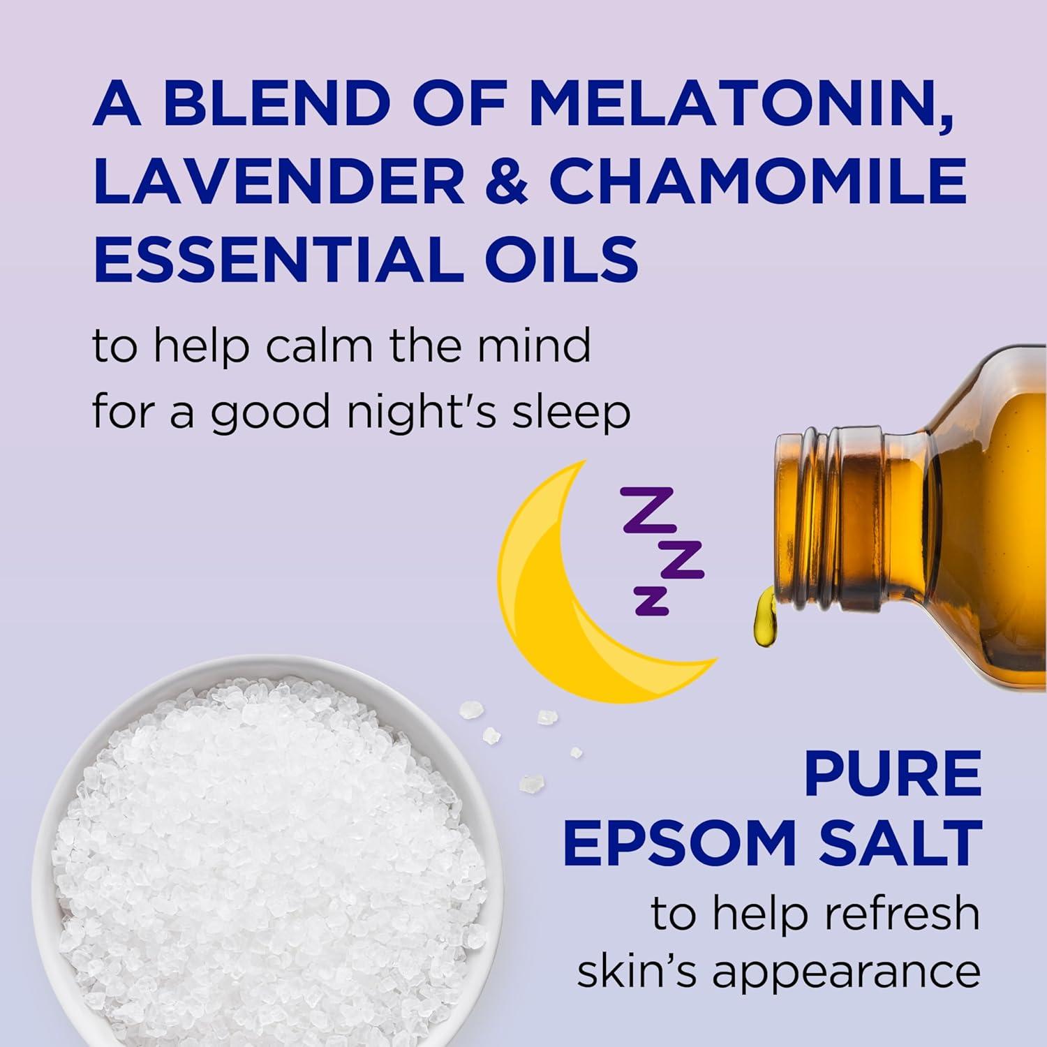 imageDr Teals Foaming Bath with Pure Epsom Salt Melatonin Sleep Soak with Essential Oil Blend 34 fl oz Pack of 4