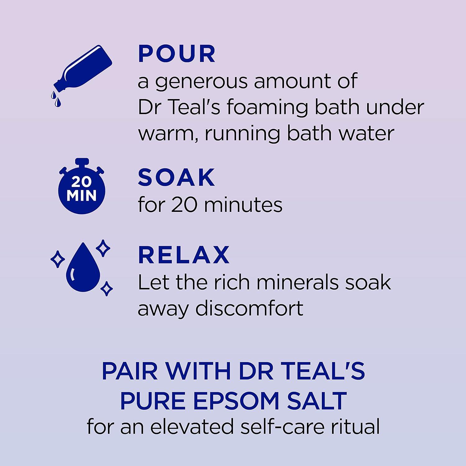 imageDr Teals Foaming Bath with Pure Epsom Salt Melatonin Sleep Soak with Essential Oil Blend 34 fl oz Pack of 4