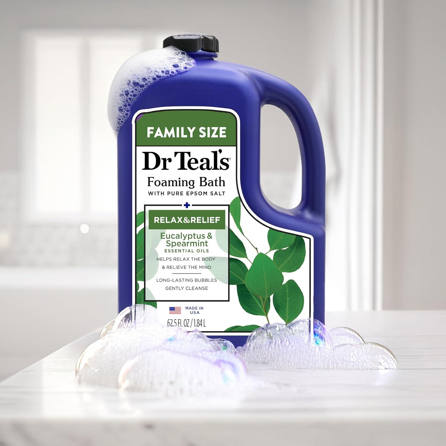 imageDr Teals Foaming Bath with Pure Epsom Salt Relax ampamp Relief with Eucalyptus ampamp Spearmint 625 fl ozEucalyptus Spearmint