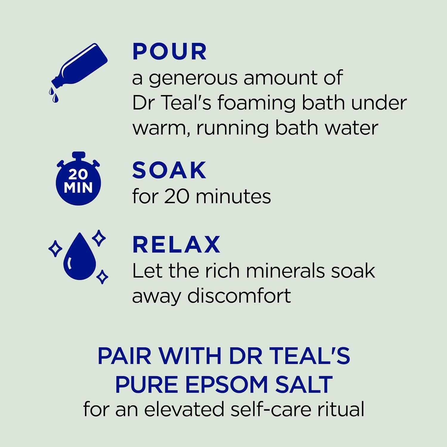imageDr Teals Foaming Bath with Pure Epsom Salt Relax ampamp Relief with Eucalyptus ampamp Spearmint 625 fl ozEucalyptus Spearmint