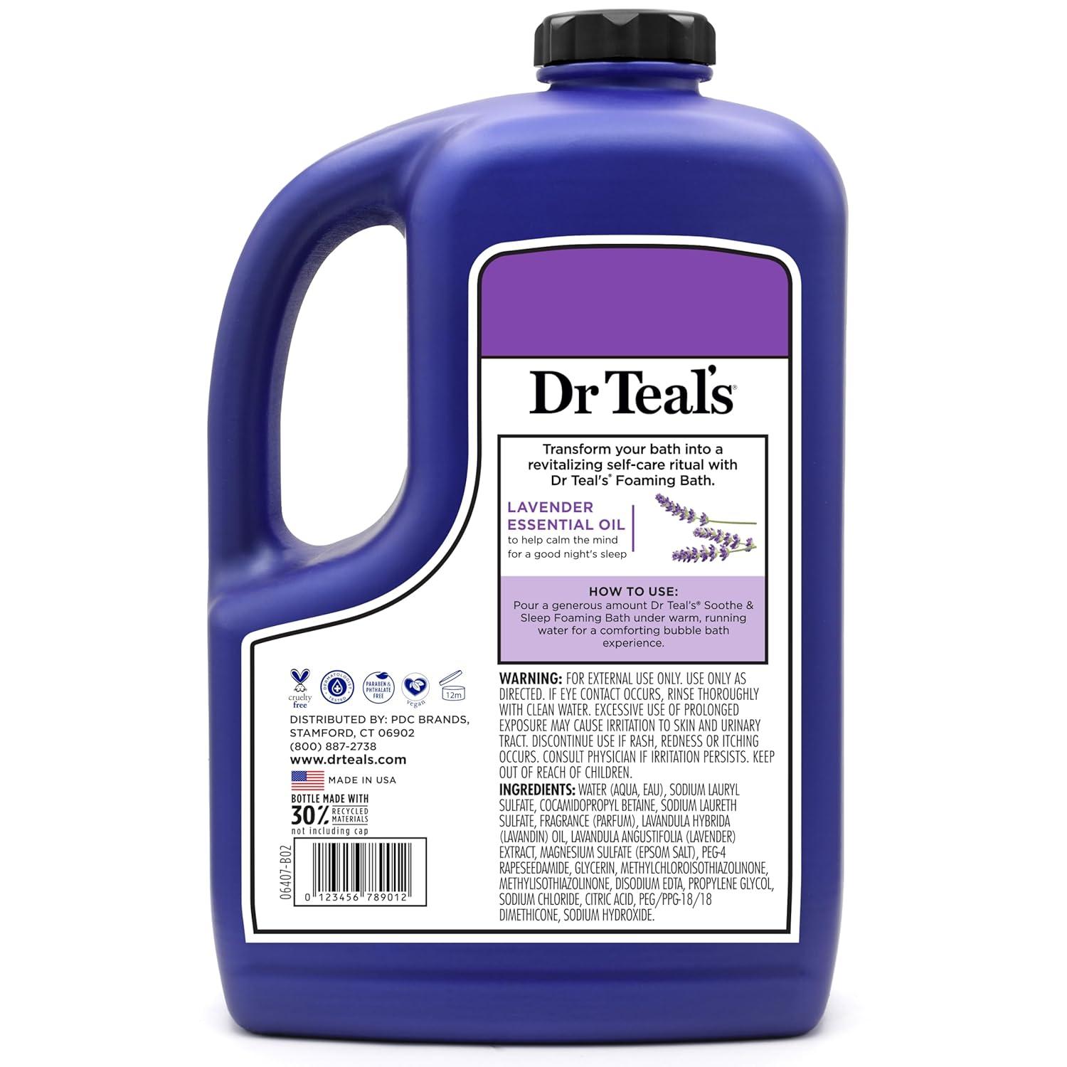 imageDr Teals Foaming Bath with Pure Epsom Salt Soothe ampamp Sleep with Lavender 625 fl oz