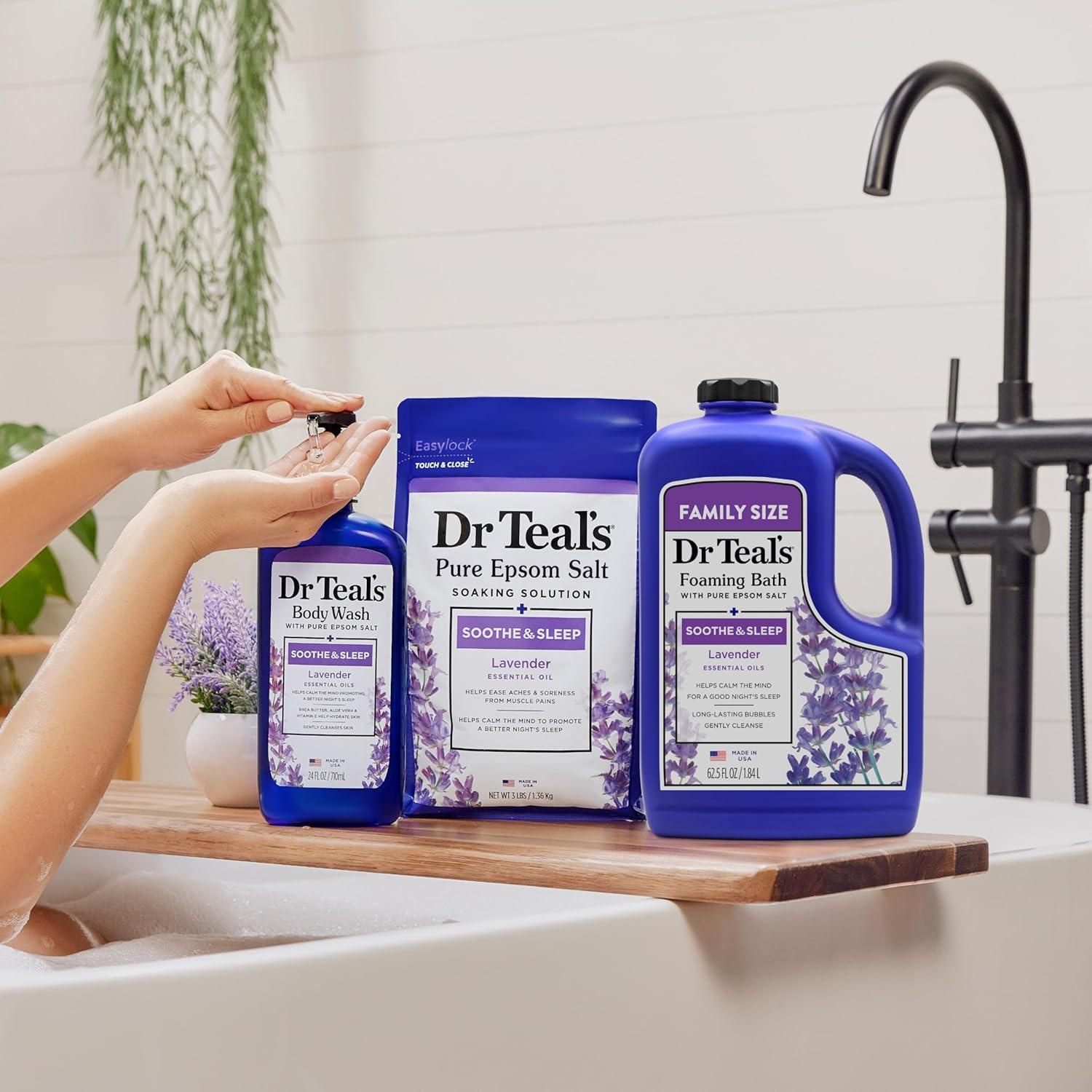 imageDr Teals Foaming Bath with Pure Epsom Salt Soothe ampamp Sleep with Lavender 625 fl oz