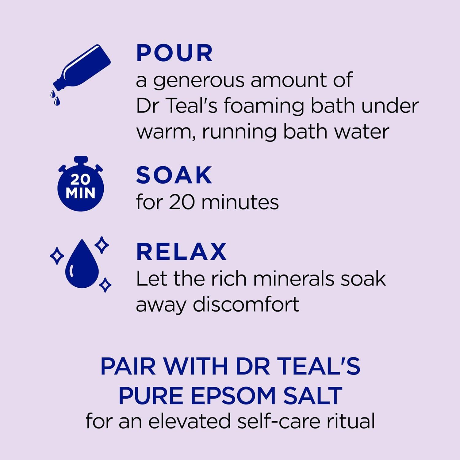 imageDr Teals Foaming Bath with Pure Epsom Salt Soothe ampamp Sleep with Lavender 625 fl oz