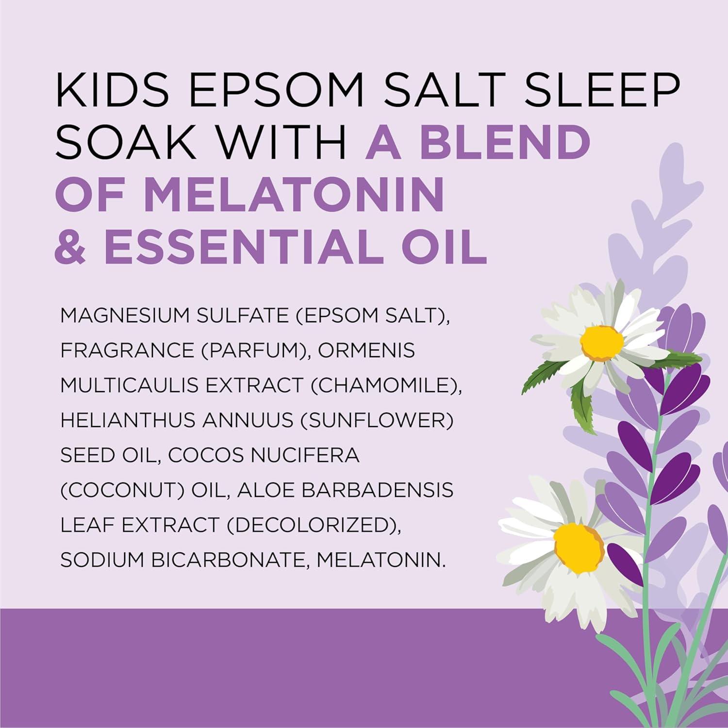 imageDr Teals Kids Gentle Epsom Salt Sleep Soak with Melatonin ampamp Essential Oil Blend 2 lbs Pack of 3
