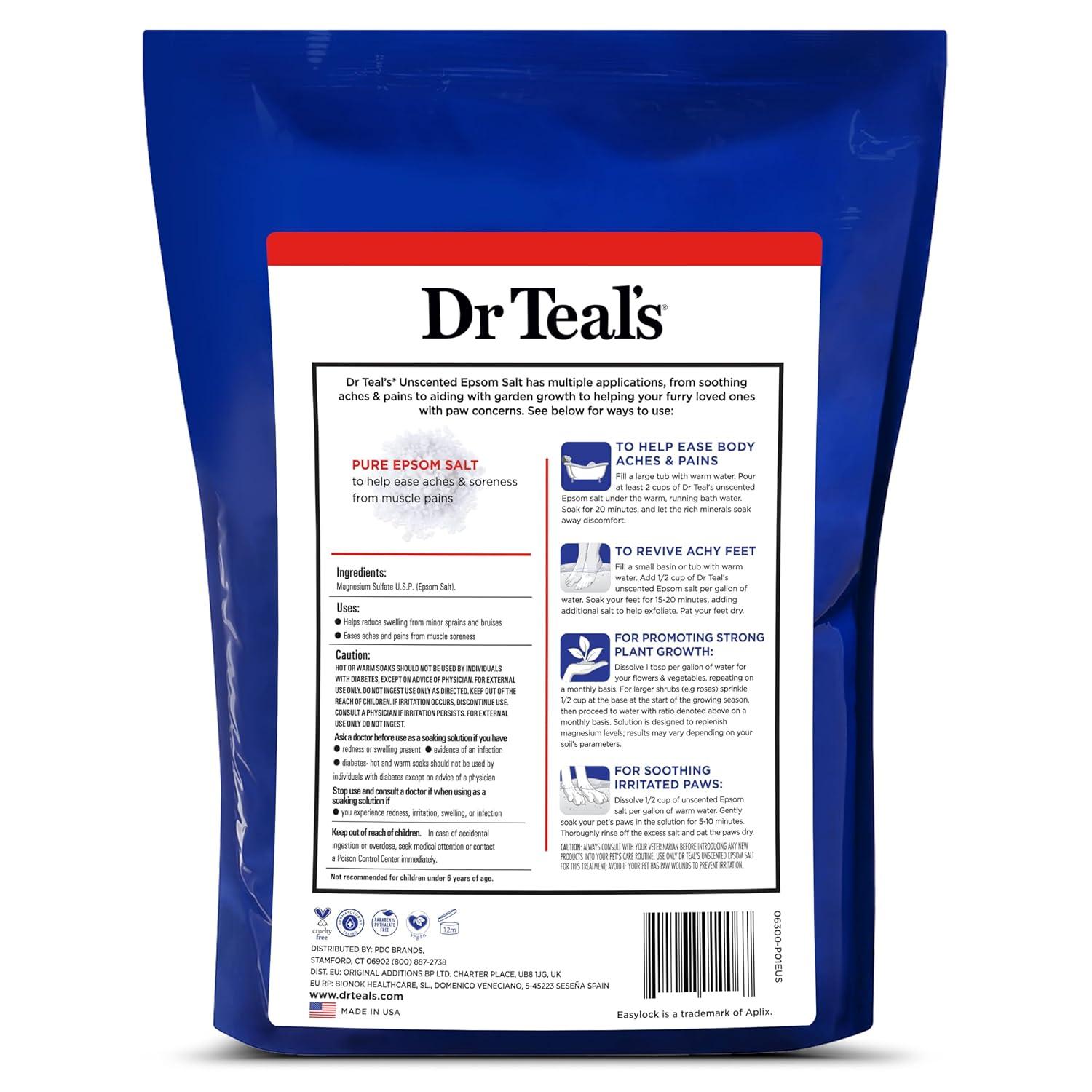 imageDr Teals Pure Epsom Salt Bulk Magnesium Sulfate USP Fragrance Free 19 lbs
