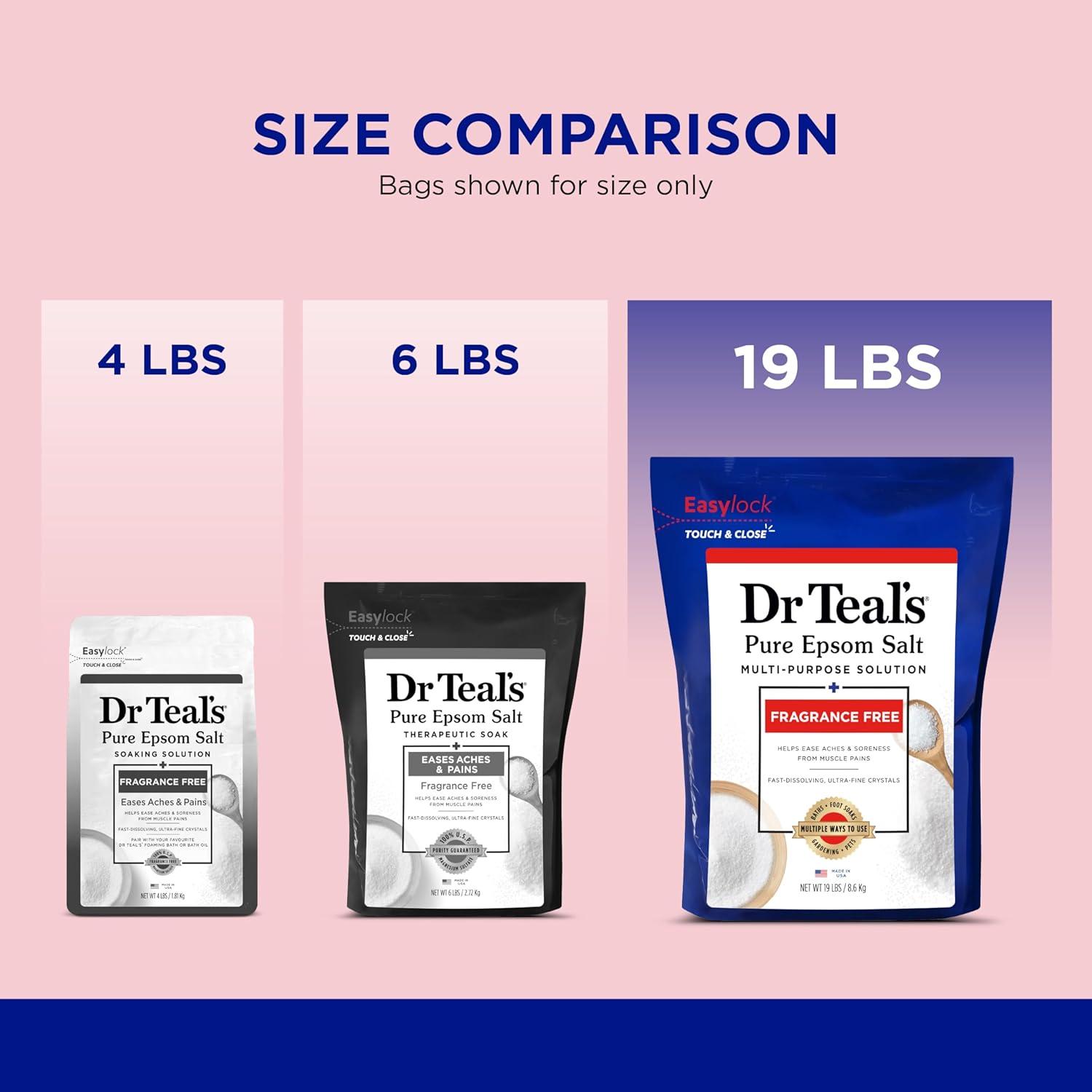 imageDr Teals Pure Epsom Salt Bulk Magnesium Sulfate USP Fragrance Free 19 lbs