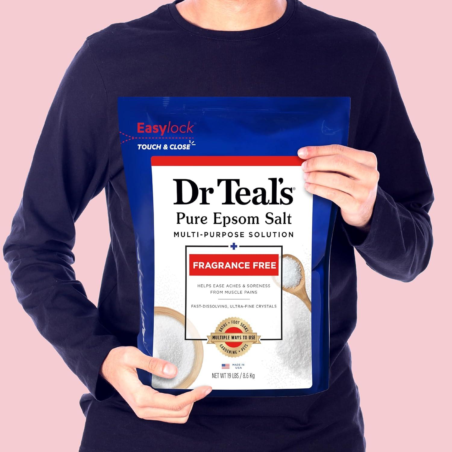imageDr Teals Pure Epsom Salt Bulk Magnesium Sulfate USP Fragrance Free 19 lbs