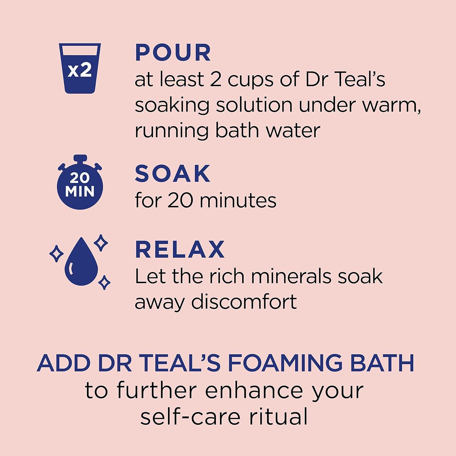 imageDr Teals Pure Epsom Salt Soak Wellness Therapy with Rosemary ampamp Mint 3 lbs Pack of 4Soak
