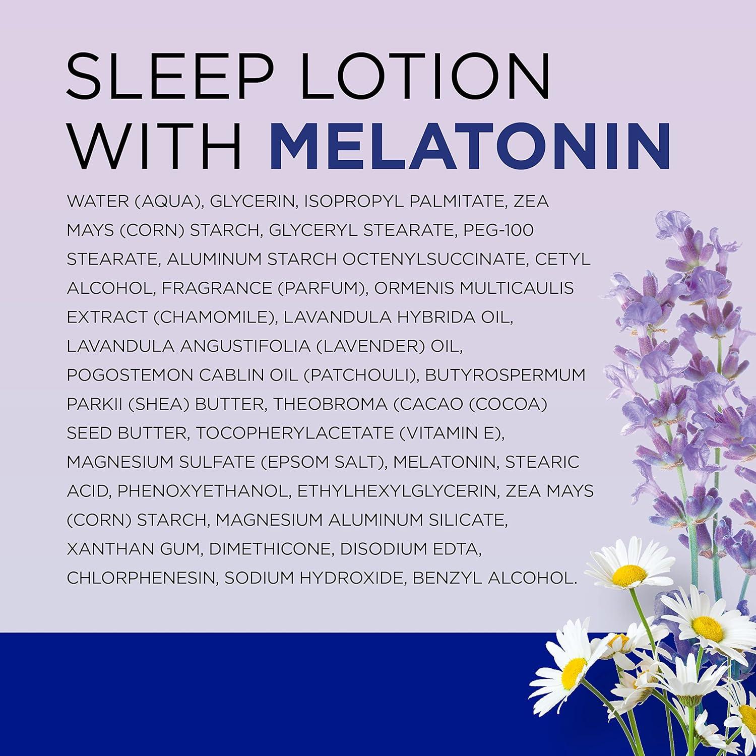 imageDr Teals Sleep Body Lotion 24Hour Moisture with Melatonin Lavender ampamp Chamomile Essential Oils 8 fl oz Pack of 3