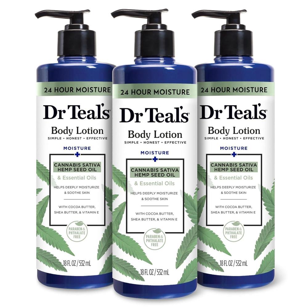 imageDr Teals Body Lotion Cannabis Sativa Hemp Seed Oil ampamp Essential Oils 18 fl oz Pack of 3Cannabis Sativa Hemp Seed Oil  Essential Oils