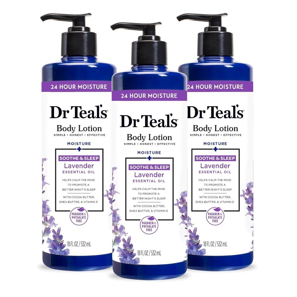 imageDr Teals Body Lotion Cannabis Sativa Hemp Seed Oil ampamp Essential Oils 18 fl oz Pack of 3Lavender