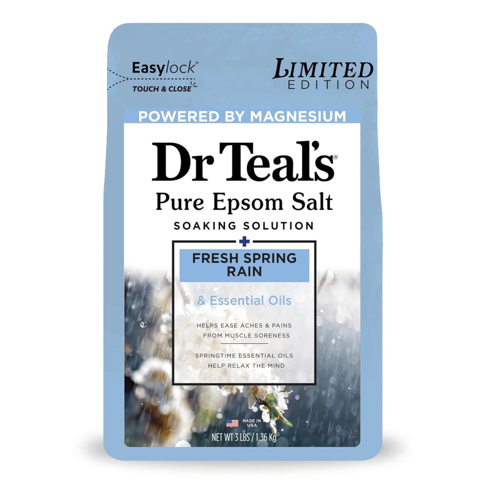 imageDr Teals Epsom Salt Magnesium Soak Limited Edition Fresh Spring Rain 3lbsSpring Rain