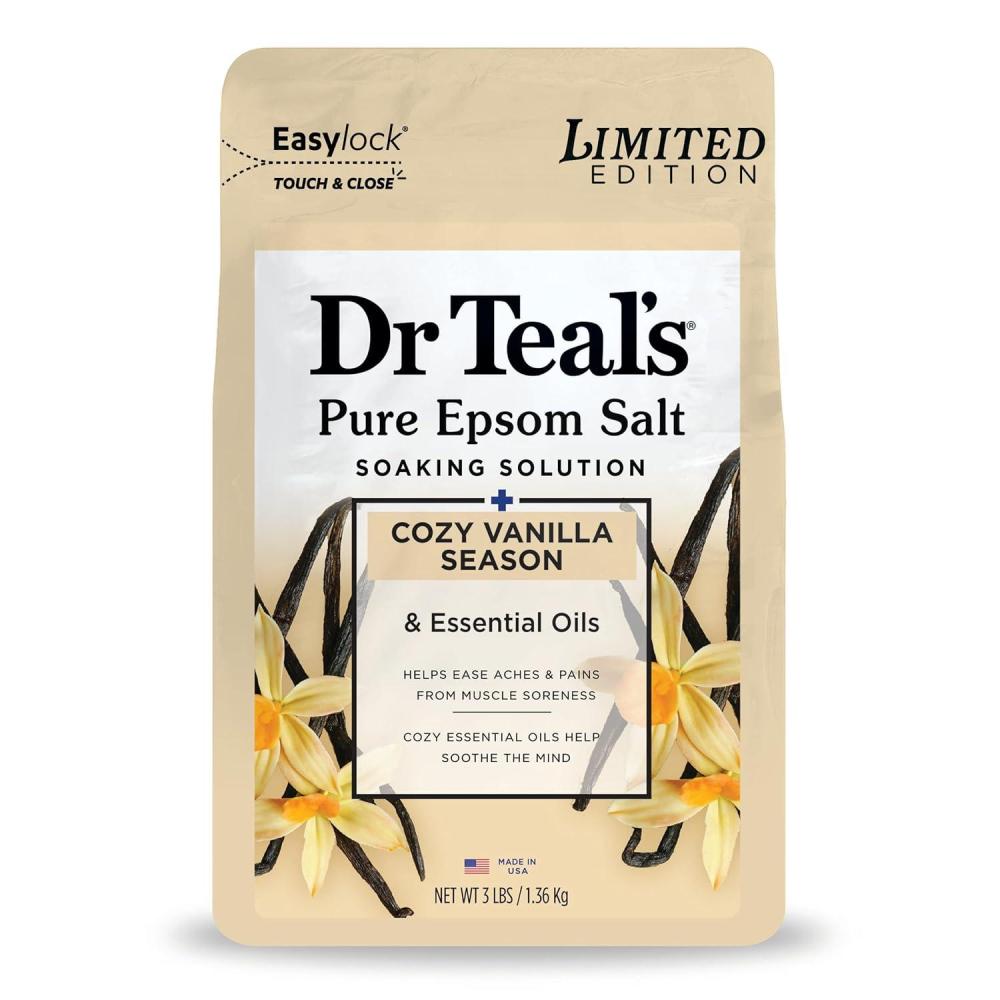imageDr Teals Epsom Salt Magnesium Soak Limited Edition Fresh Spring Rain 3lbsVanilla