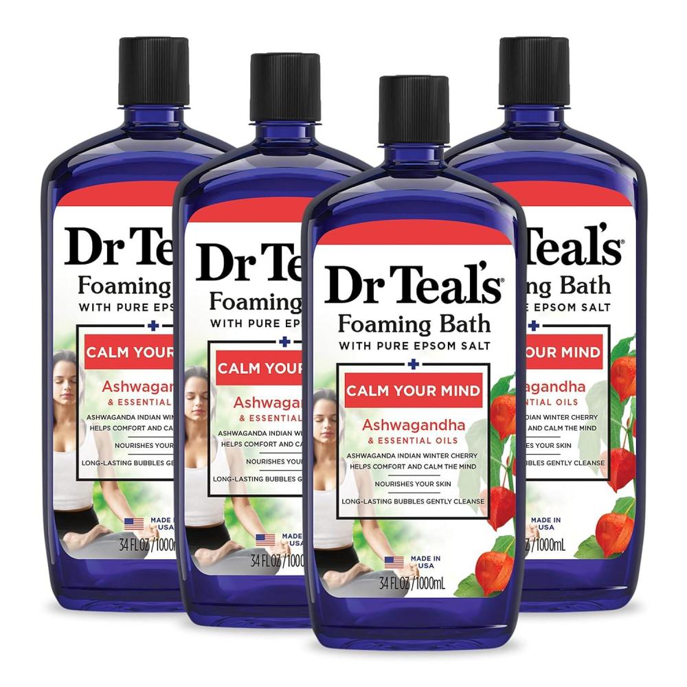 imageDr Teals Foaming Bath with Pure Epsom Salt Ashwagandha 34 fl oz Pack of 4Foaming Bath