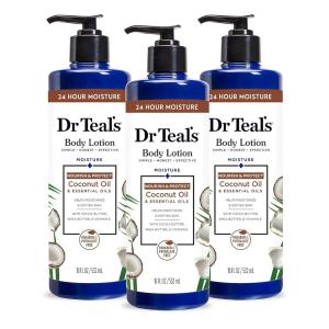Dr Teal’s Body Lotion, Cannabis Sativa Hemp Seed Oil & Essential Oils, 18 fl oz (Pack of 3)(Coconut Oil)
