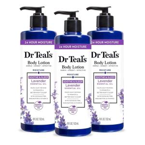 Dr Teal’s Body Lotion, Cannabis Sativa Hemp Seed Oil & Essential Oils, 18 fl oz (Pack of 3)(Lavender)