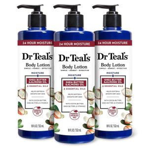 Dr Teal’s Body Lotion, Cannabis Sativa Hemp Seed Oil & Essential Oils, 18 fl oz (Pack of 3)(Shea Butter & Almond)