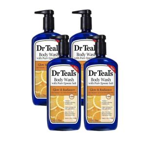 Dr Teal’s Body Wash with Pure Epsom Salt, Daytime/Nighttime with Vitamin C & Sleep Blend, 24 fl oz (Pack of 2)(24 Fl Oz (Pack of 4))
