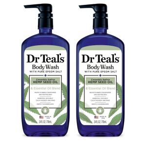 Dr Teal’s Body Wash with Pure Epsom Salt, Daytime/Nighttime with Vitamin C & Sleep Blend, 24 fl oz (Pack of 2)(48 Fl Oz (Pack of 1))