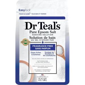 Dr Teal’s Epsom Salt Magnesium Soak, Fragrance Free, 4 lbs(64 Ounce (Pack of 1))