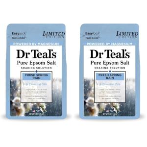 Dr Teal’s Epsom Salt Magnesium Soak, Limited Edition Fresh Spring Rain, 3lbs(Fresh Spring)