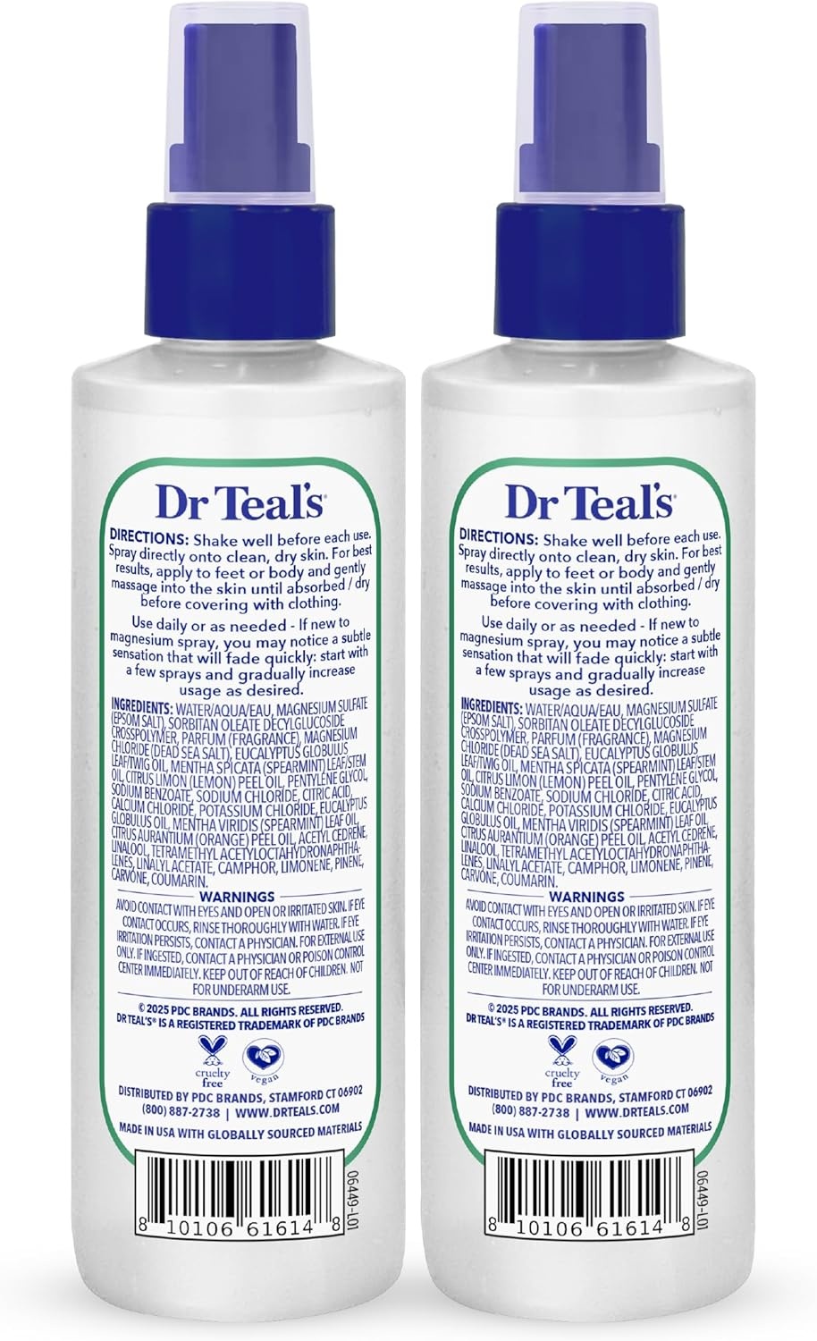 image:imageDr Teals Magnesium Eucalyptus Spray with Natural Dead Sea Salt 8 fl oz Pack of 2
