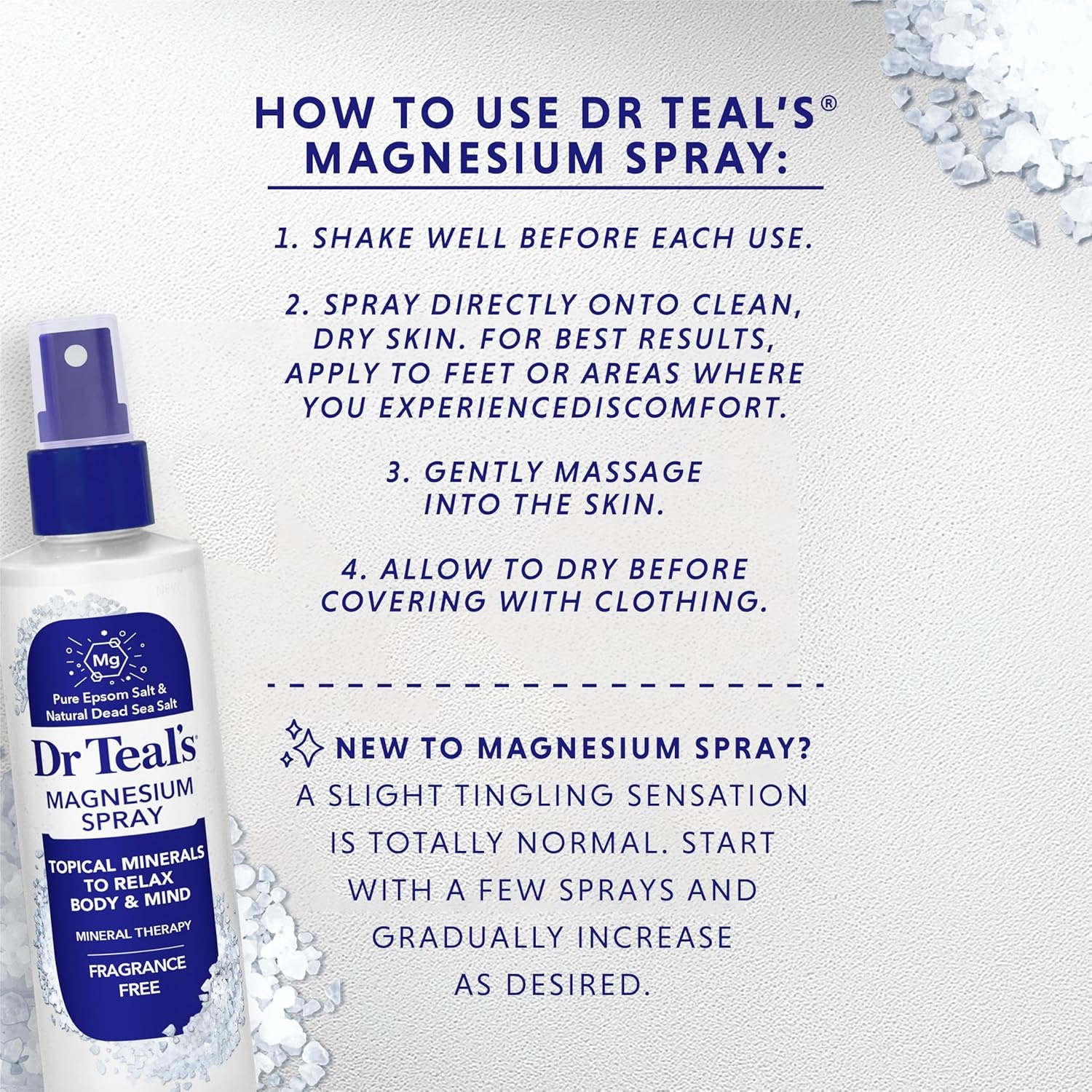 image:imageDr Teals Topical Magnesium Spray with Natural Dead Sea Salt Fragrance Free 8 fl oz Pack of 2