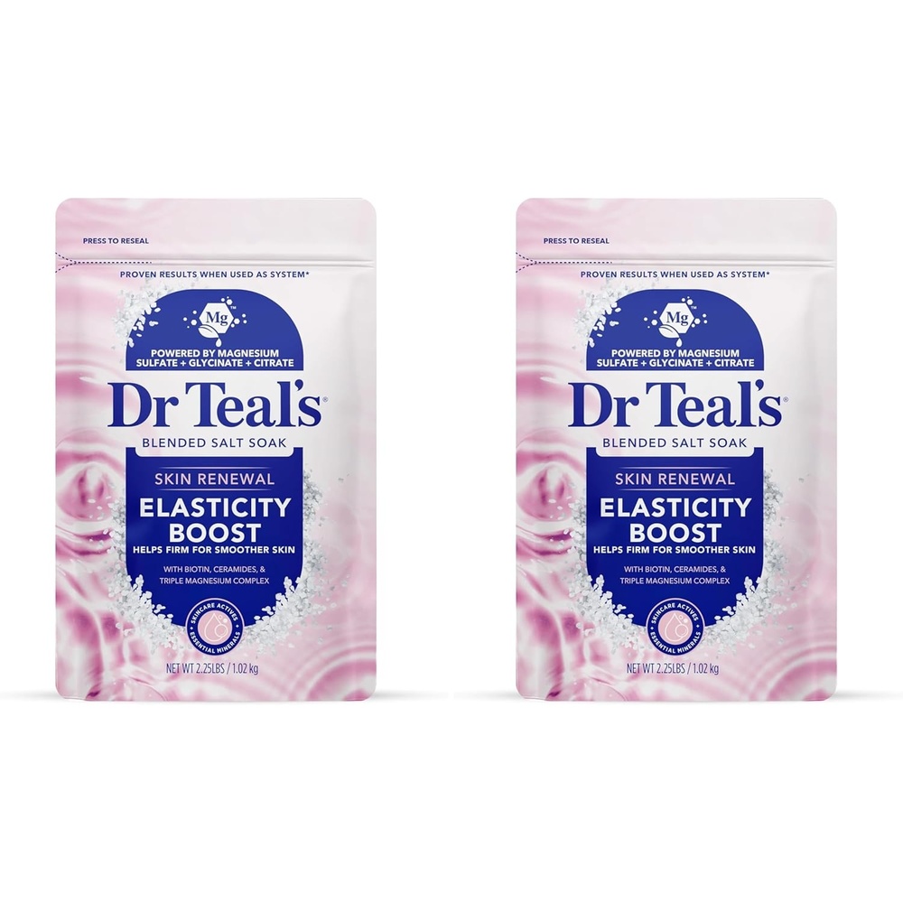 image:imageDr Teals Skin Renewal Elasticity Boost Blended Salt Soak 225 lb36 Ounce Pack of 2