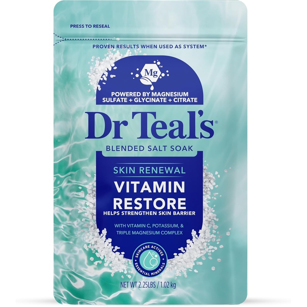 image:imageDr Teals Skin Renewal Vitamin Restore Blended Salt Soak 225 lb36 Ounce Pack of 1