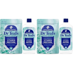 Dr Teal’s Skin Renewal Vitamin Restore Salt & Foaming Bath Combo Pack(60 Ounce (Pack of 2))